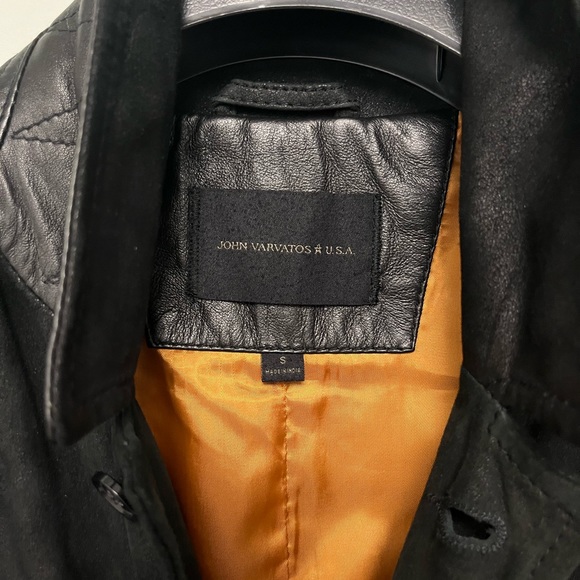 John Varvatos Suede Leather Trench Coat. Size small - Picture 4 of 10